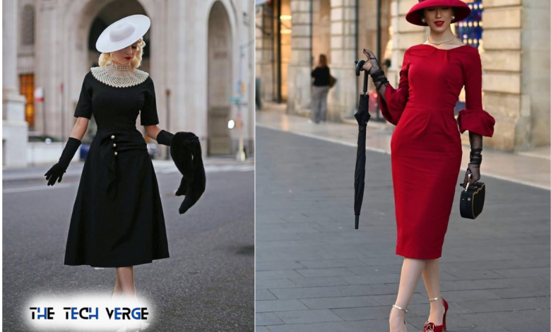 retro glamour outfit in vintage-inspired fashion scene